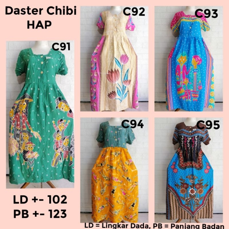 Daster Chibi HAP RIJEK Sablon Minor LD 100 Adem Busui Friendly (Harap Dibaca Sebelum Membeli)