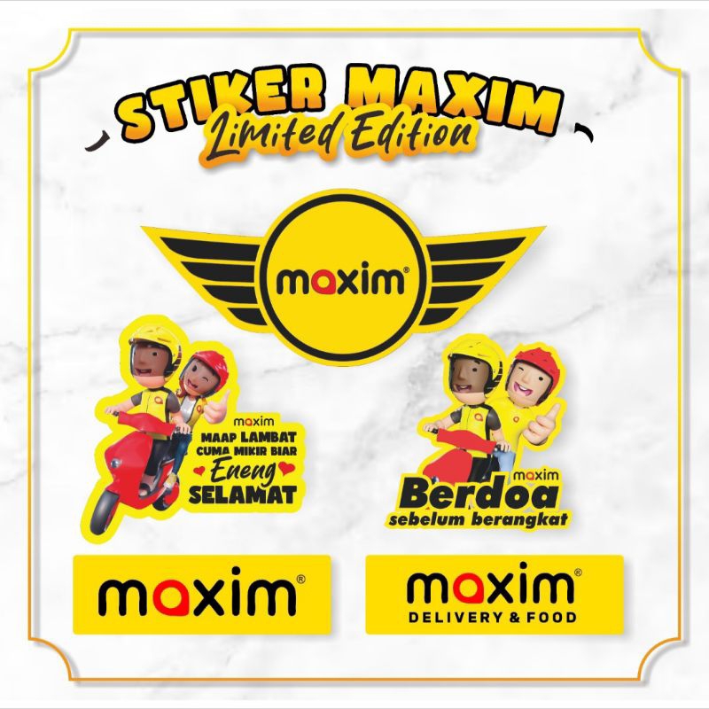 STIKER MAXIM HELM BESAR | MOTOR | MOBIL OJEK ONLINE / TEMPAT / STICKER
