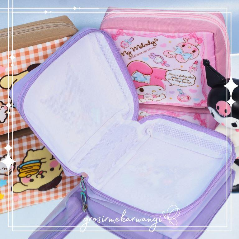 Dompet Kosmetik Kotak Sanrio Series Tempat Pembalut Make Up Serbaguna Tahan Air Pouch Makeup Aesthetic Estetik Lucu Wanita Bukan Import