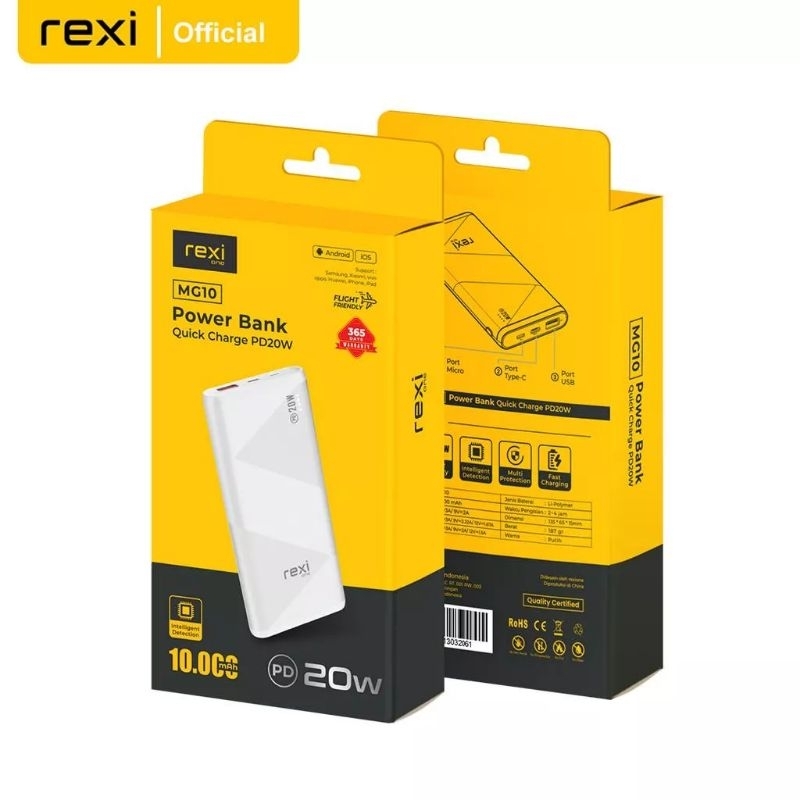 Rexi MG10 Powerbank 10000mAh Quick Charge PD 20W