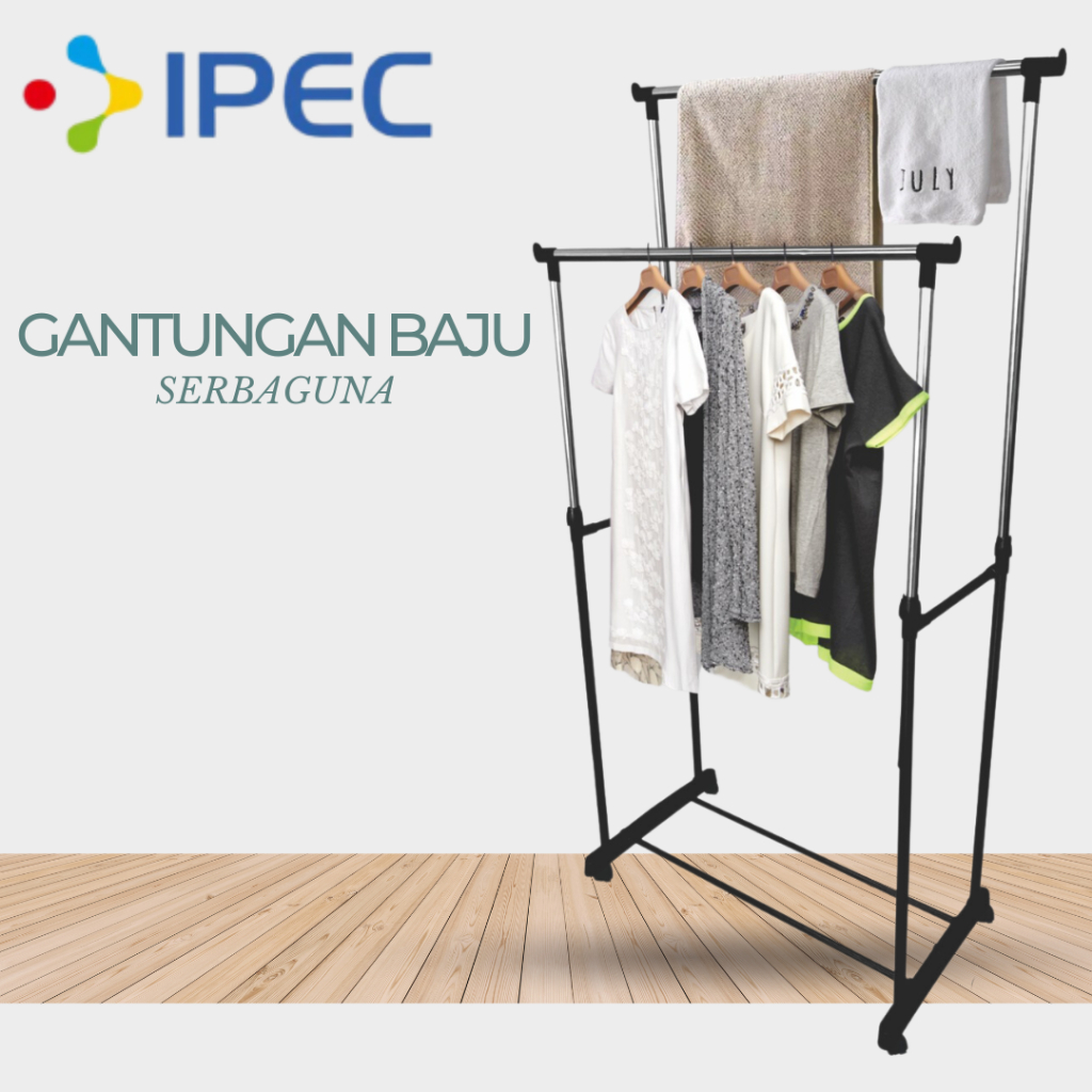 STAND HANGER DOUBLE POLE / GANTUNGAN BAJU SERBAGUNA PORTABLE 5304