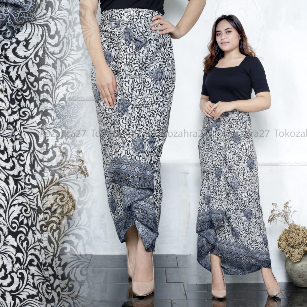 Rok Remple Batik Pinggang Karet Jumbo Kondangan Motif Rambat, Keong, KSN, Tanjung, Daun Lebar, Kera Sakti