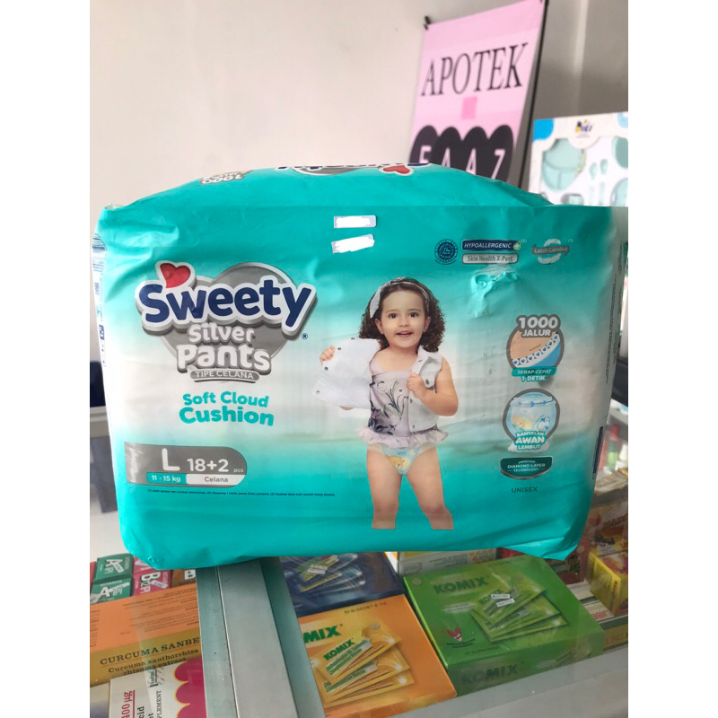 SWEETY Silver pants celana