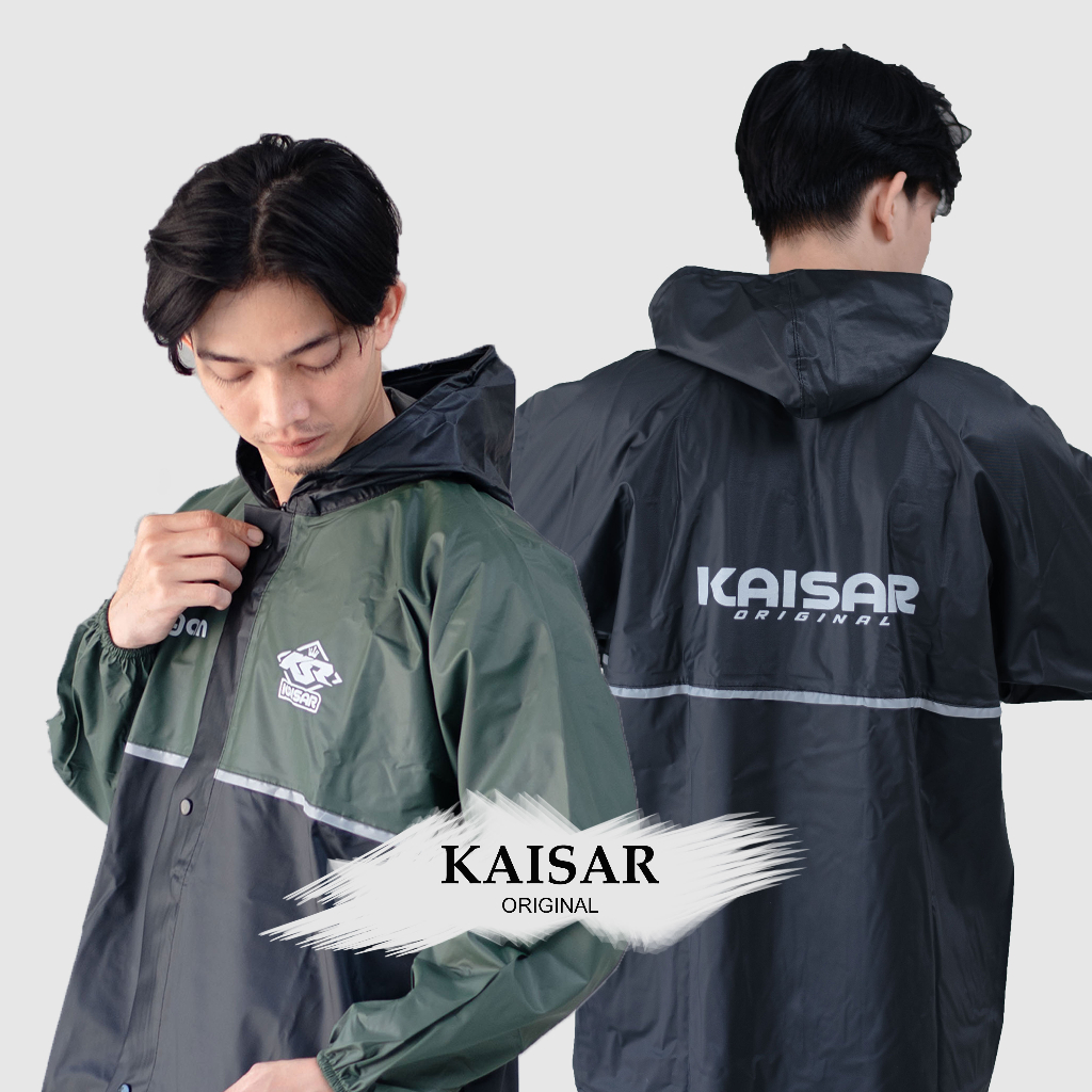 Jas Hujan Rain Coat Mantel Hujan KAISAR Setelan Jaket Celana Anti Rembes Pria Wanita Dewasa Bahan Pvc 025 Tebal Full Pres Sealing Original Murah Awet