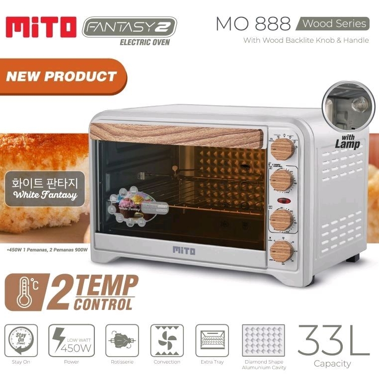 MITO OVEN LISTRIK MITO MO-888 FANTASY 2 KAPASITAS 33 LITER GARANSI RESMI