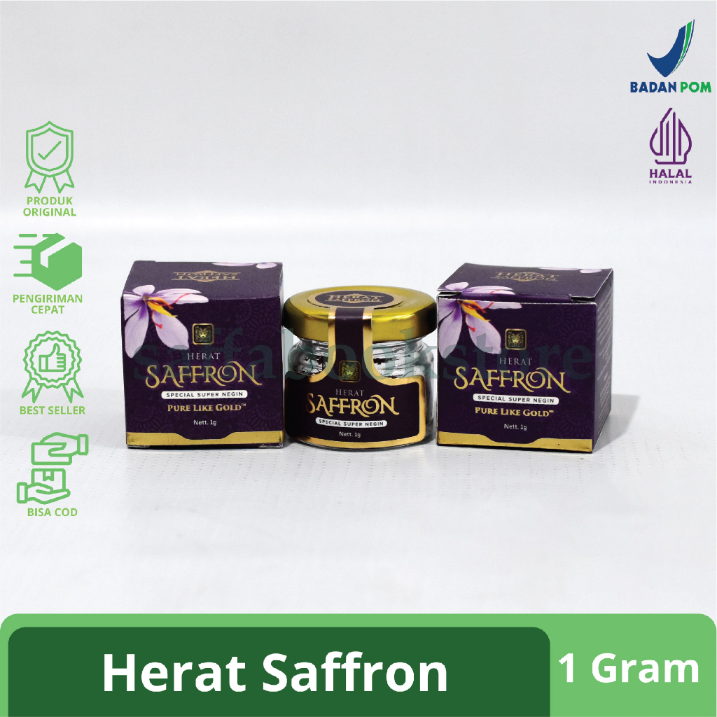 

Saffron Khasmir Afganistan Grade Aa Super Negin 1 Gr Herat Afghanistan 1gram Premium Original Terbaik Di Dunia Obat Sakit Kolik, Penghilang Bekas Iuka, Anemia, Serangan Jantung, Depresi, Stress, Anti Kanker, Kolesterol, Melancarkan Aliran Darah Safron