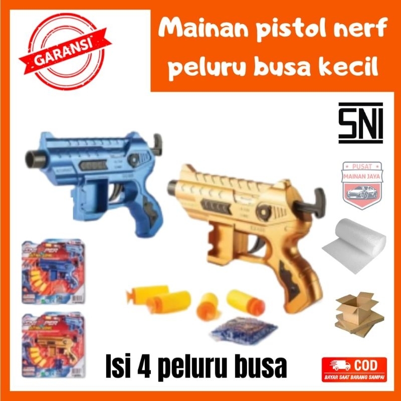 Pistol nerf peluru busa pistol softgun soft bullet kecil murah