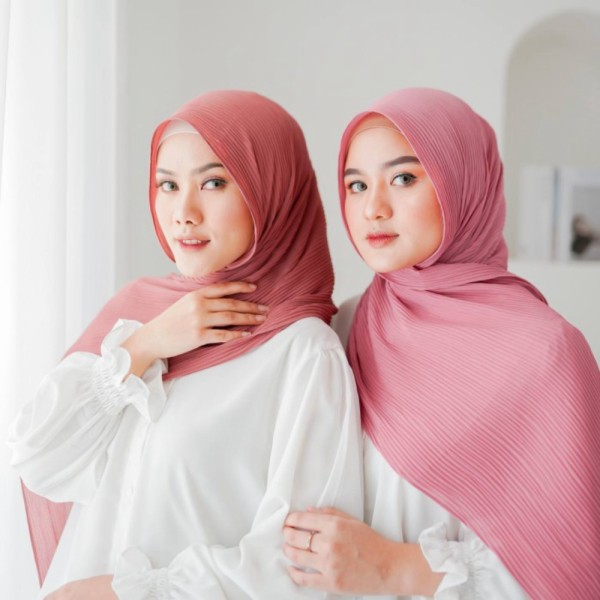 Hijab Pashmina Plisket Mercy - Kerudung Pashmina Plisket full Lidi Premium - Jilbab Pashmina Plisket Termurah