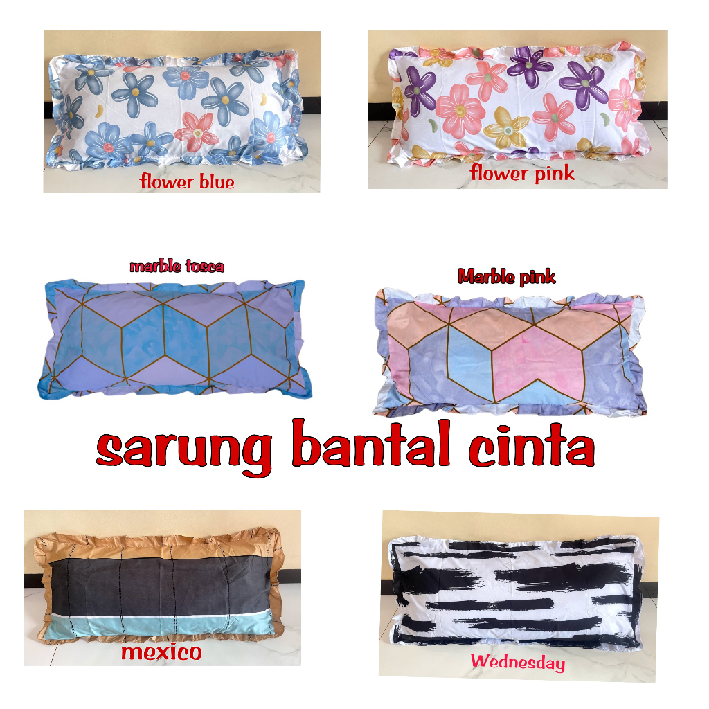 Sarung bantal cinta aesthetic ukuran jumbo motif aesthetic dan minimalis