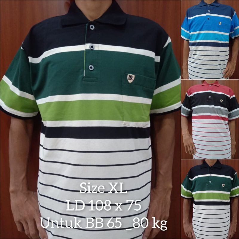 KAOS KERAH GARIS/ KAOS PRIA DEWASA/ KAOS MOTIF/KAOS KERAH PRIA