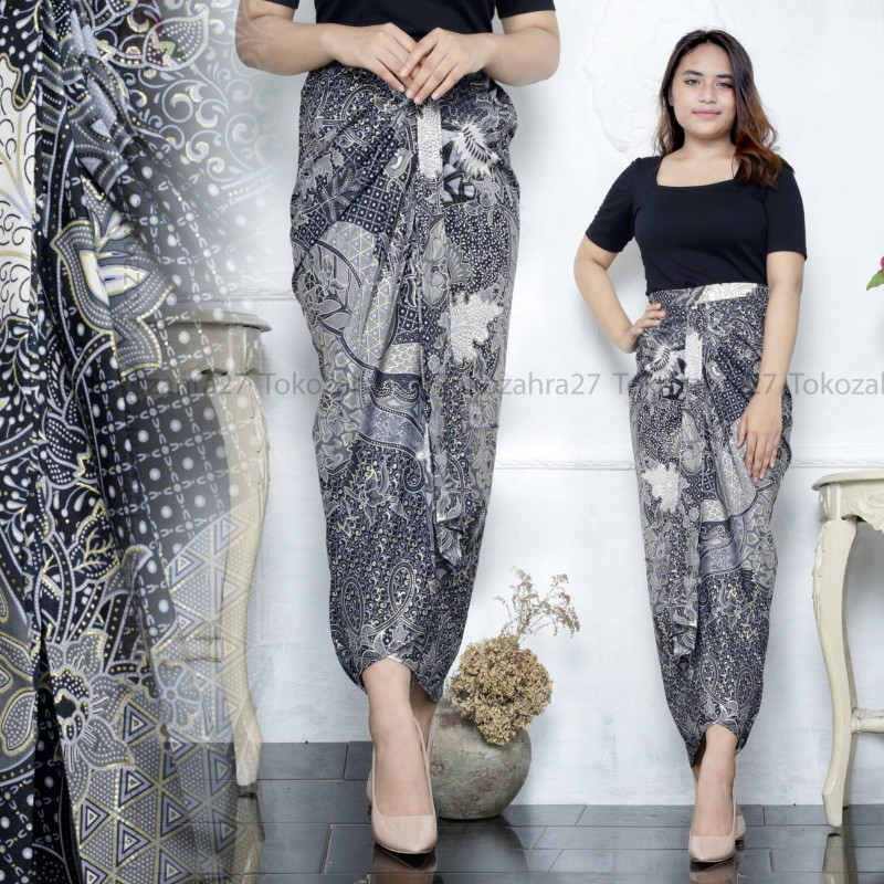 Rok Remple Batik Pinggang Karet Jumbo Kondangan MOTIF AUREL