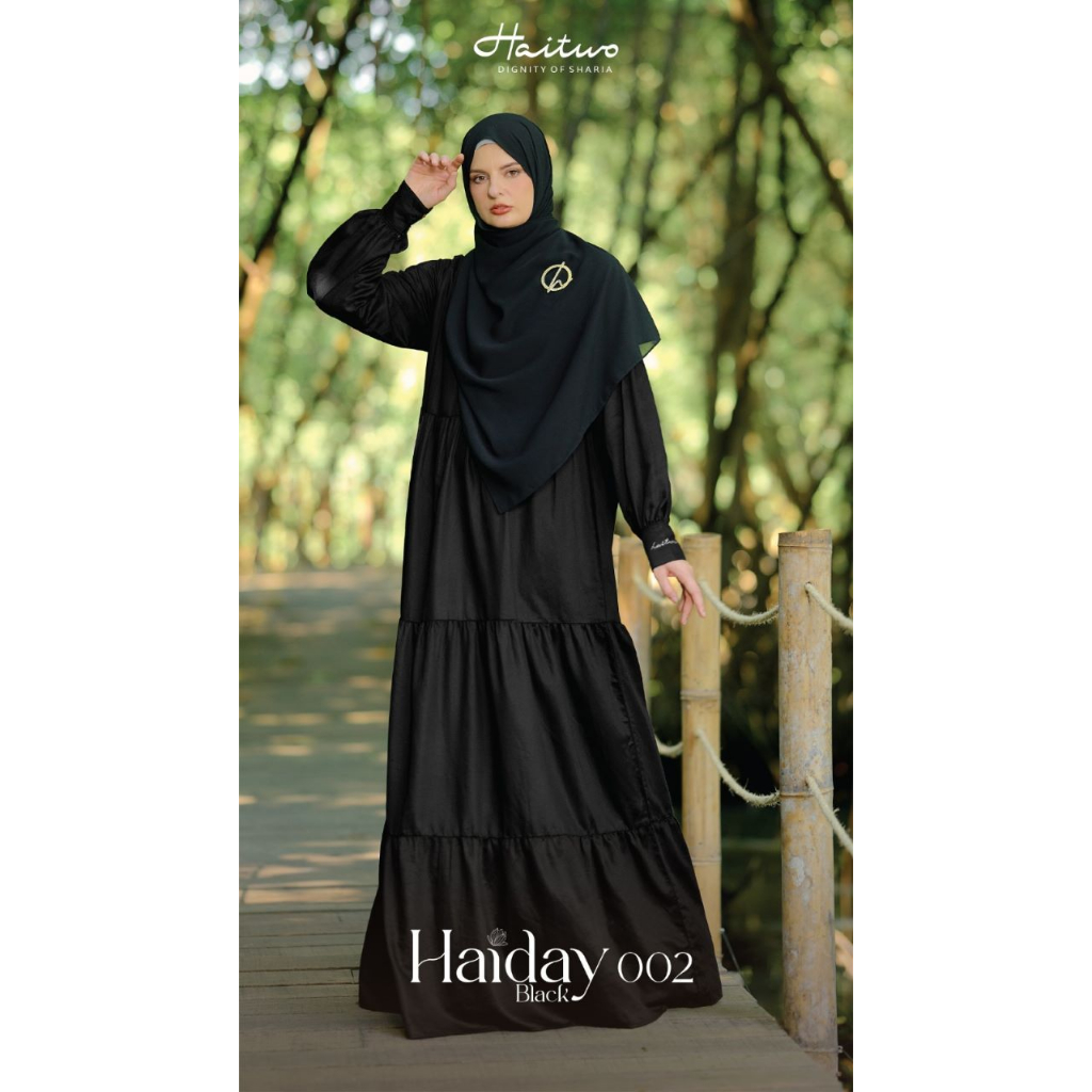 Haitwo HAIDAY 02 Material Cotton  Gamis Kondangan Simple Kekinian bisa COD Terbaru Mewah