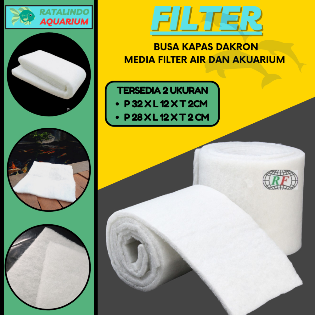 Kapas Filter akuarium Dakron tebal 2 cm busa kapas filter akuarium