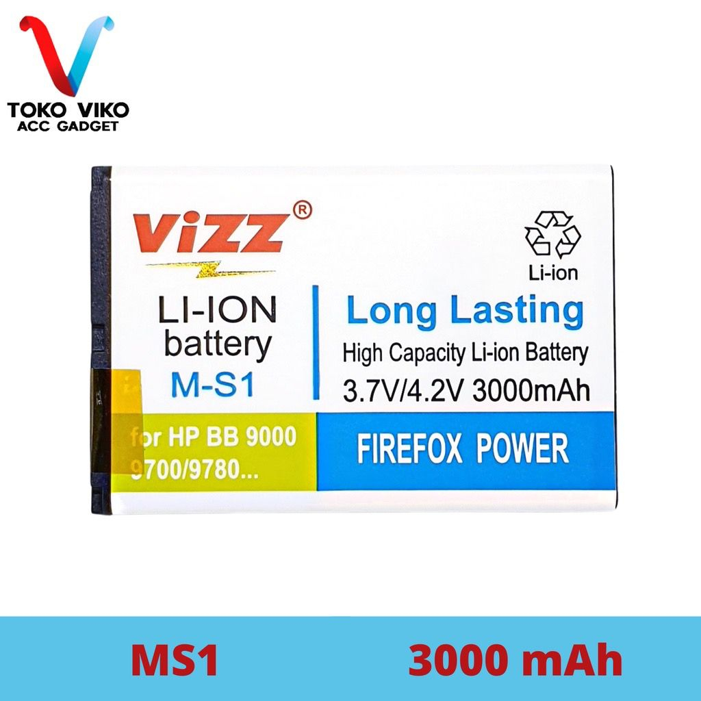 VIZZ Baterai BlackBerry MS1 Batre BB 9000 / 9700 / 9780 / Onyx 1 / Onyx 2 Bold original double power BY SMOLL