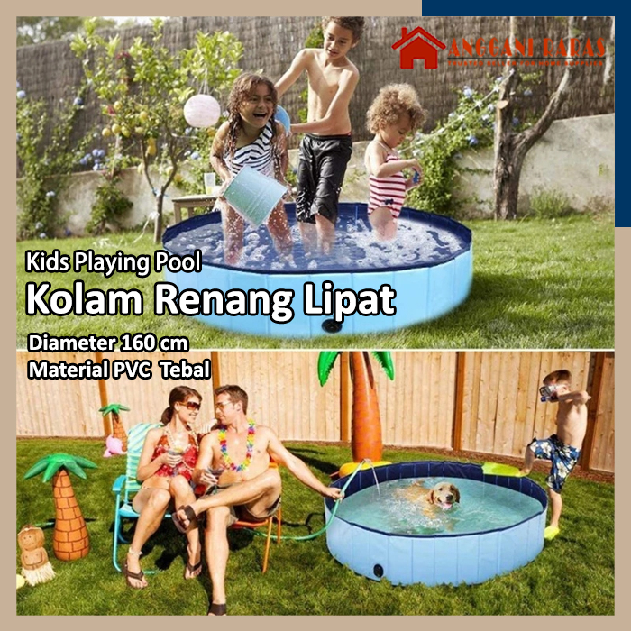 Bak Air Permainan Anak dan Balita Bak Mandi Lipat Tebal Anti Bocor Kolam Mainan Air Anak