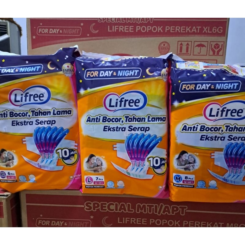 LIFREE popok PEREKAT dewasa M8,L7,XL6 paket HEMAT 2 PACK