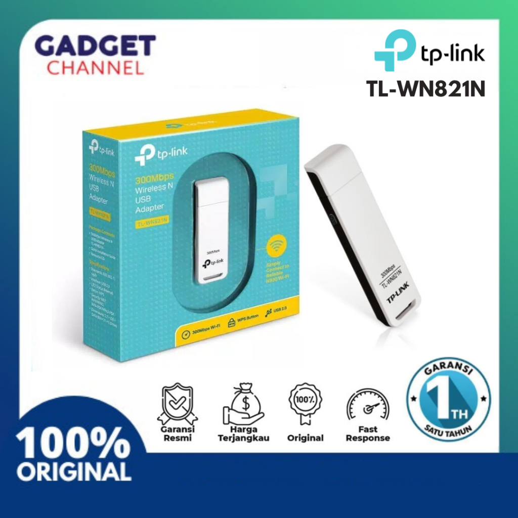 TP-Link  TL-WN821N 300Mbps Wireless N USB Adapter - Garansi 1 Tahun