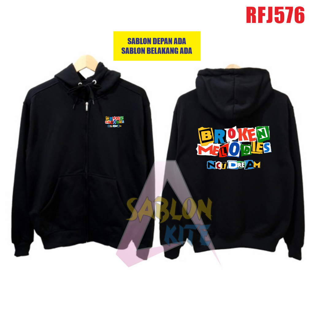 Gratis Fotocard Jaket hoodie Broken Melodies RFJ576 sablon depan belakang jeno jisung