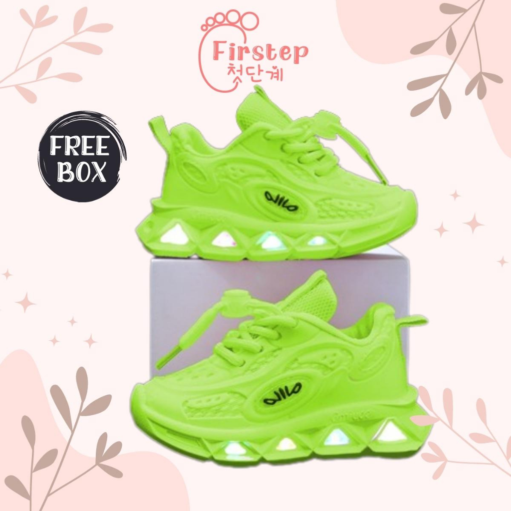 Sepatu Anak Perempuan Dan Laki Laki LED Import Sneaker Anak  Usia 1-5 Tahun FS170