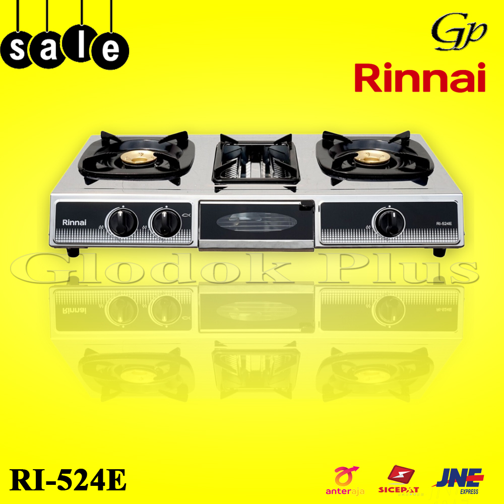 Rinnai RI-524e Kompor Gas 2 Tungku 524 e ri524e rinai grill pan