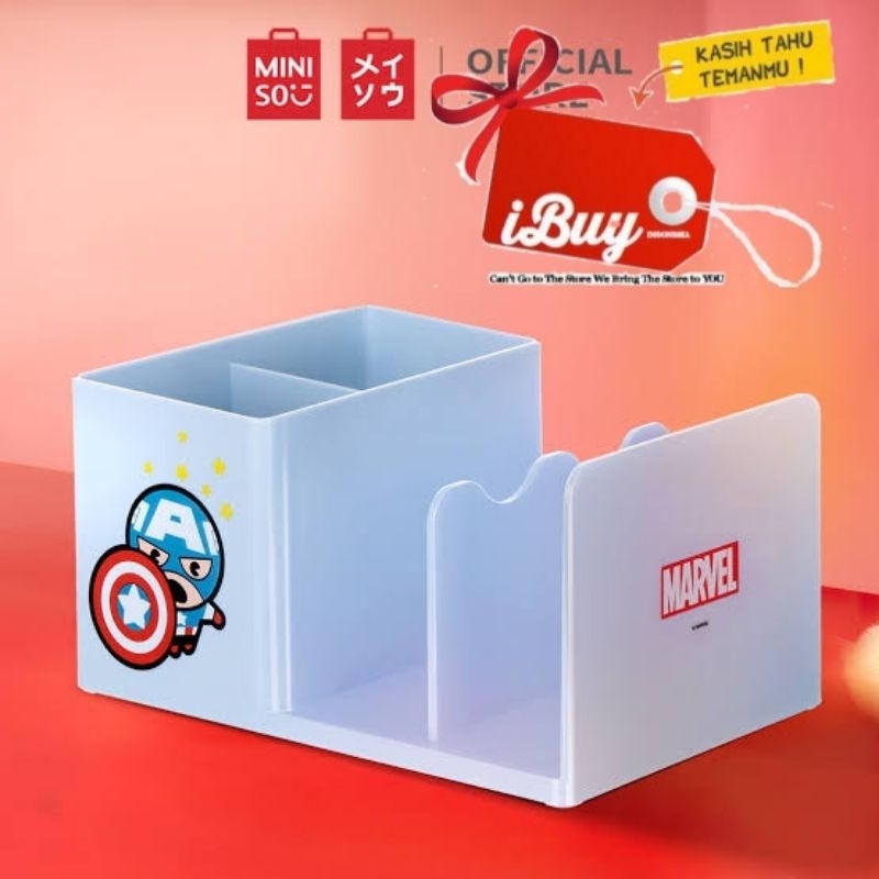 

Miniso Captain America Stationery Organizer Tempat Buku dan Alat Tulis Blue