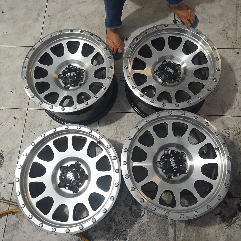 Velg Mobil Bekas Hsr Kop Ring 16x8 Pcd 5x114 Et0 silver Cocok Buat Inova Vitara Terios Rush