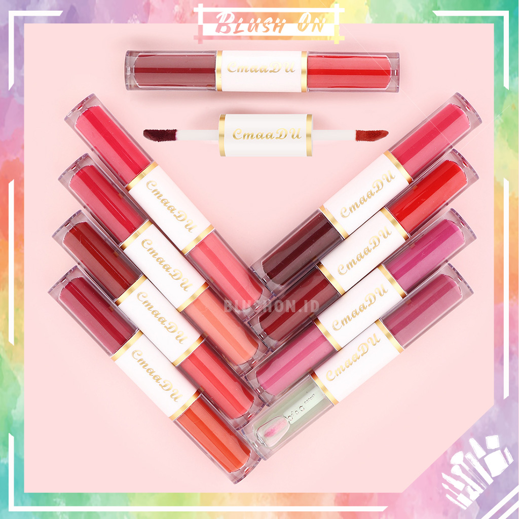 Cmaadu Lipglaze 2 in 1 Matte Waterproof Long Lasting Lipstick Lipstik Tahan Air CM04