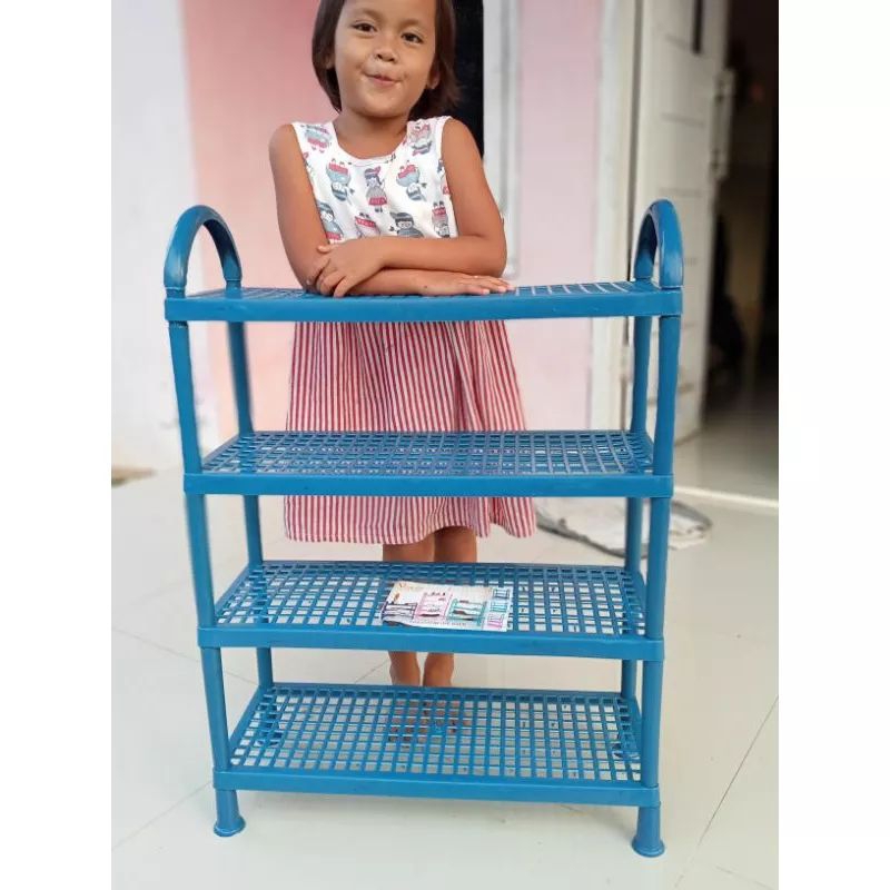 PROMO RAK SEPATU VINCO SUSUN 4 / RAK PLASTIK TEBAL
