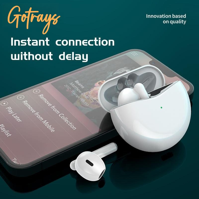 Inpods Pro 6 TWS Earphone Headset Bluetooth Nirkabel Kontrol Sentuh Bass Stereo 9D Headphone Olahraga Dengan Casing pro6