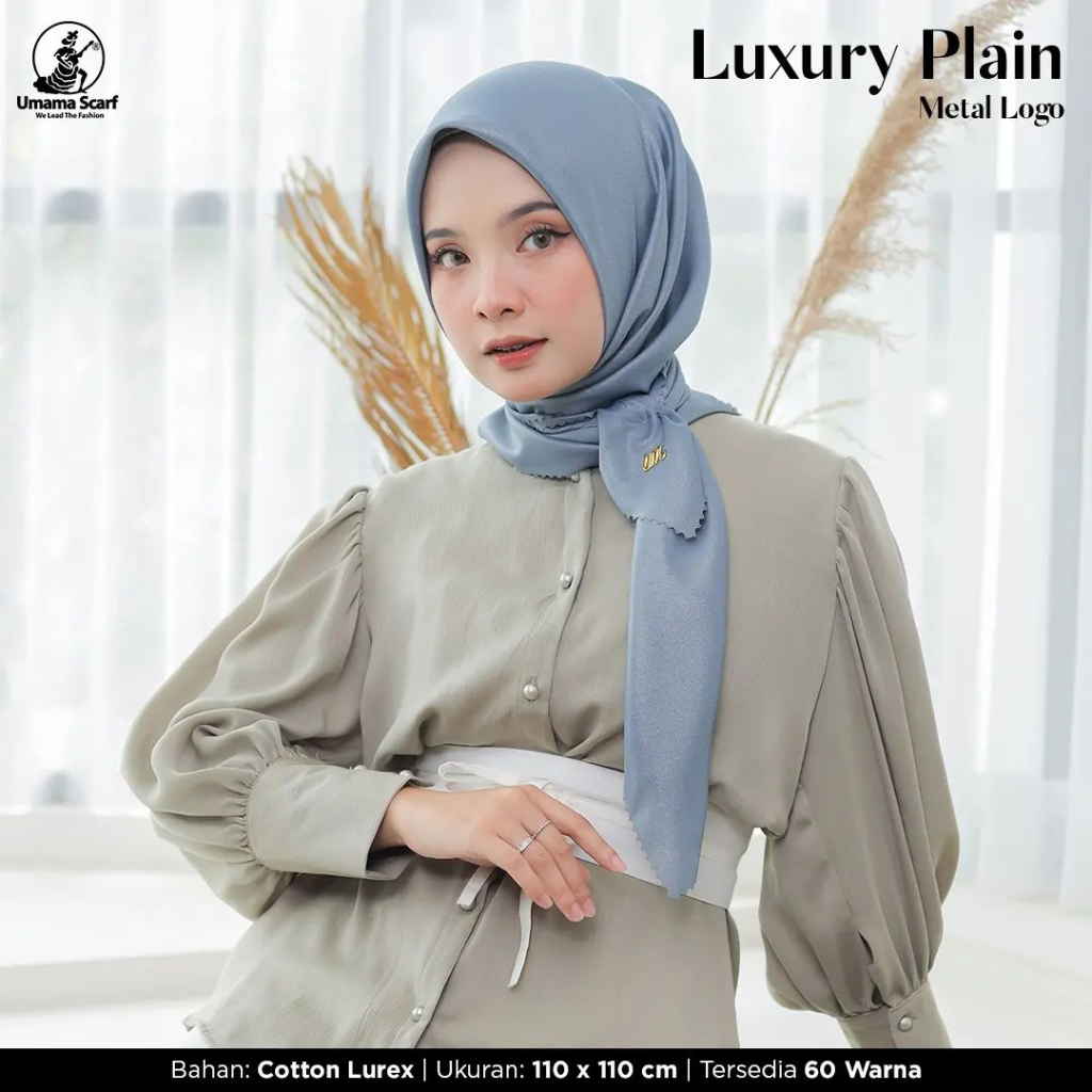 Jilbab Pesta Kondangan Wisuda  LUXURY PLAIN LC by UMAMA part 2 - METAL LOGO