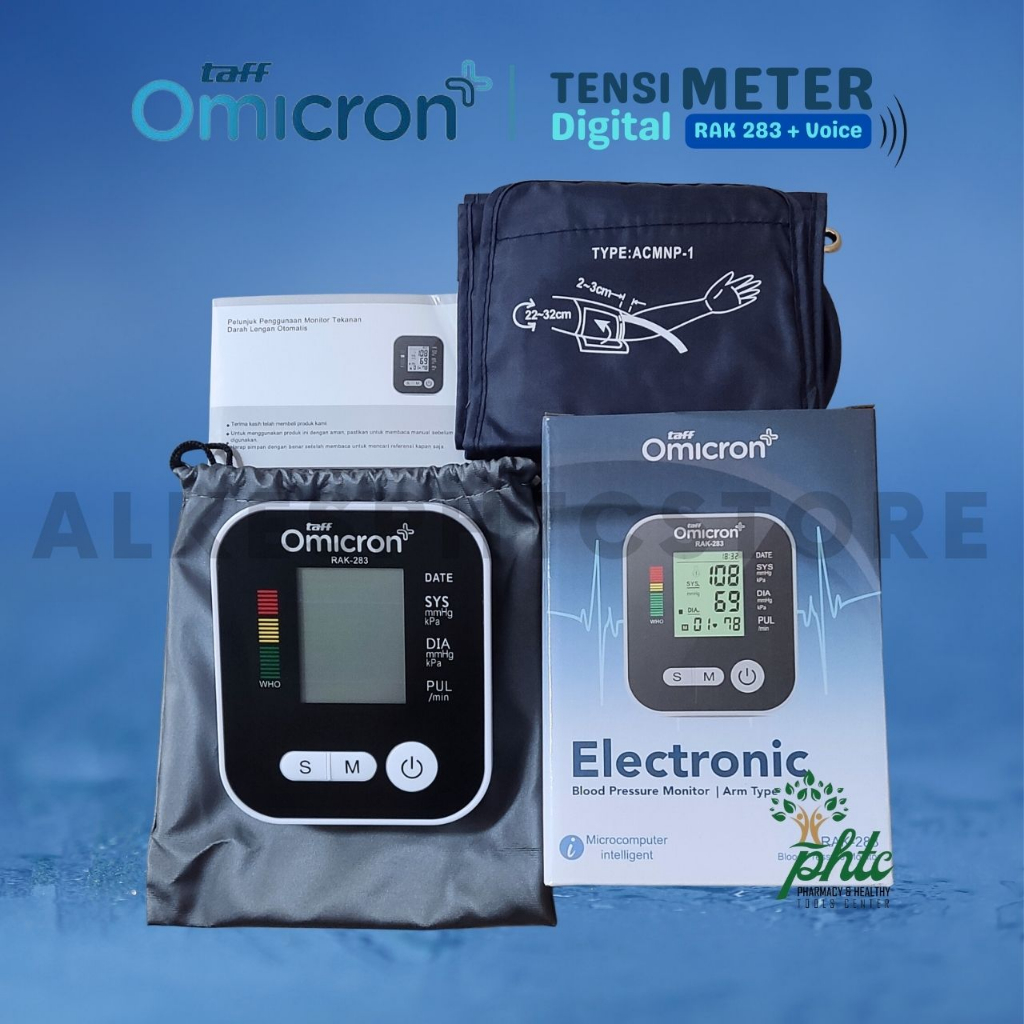 Taff Omicron RAK-283 Tensimeter Digital RAK 283 + Voice l Alat Ukur Tekanan Darah RAK283 Omicron