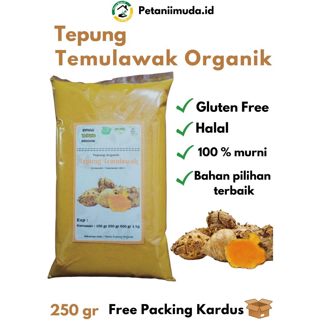 

Bubuk Temulawak murni kemasan 250 gram/Tepung Temulawak kemasan 250 gram/Serbuk Temulawak Murni kemasan 250 gram