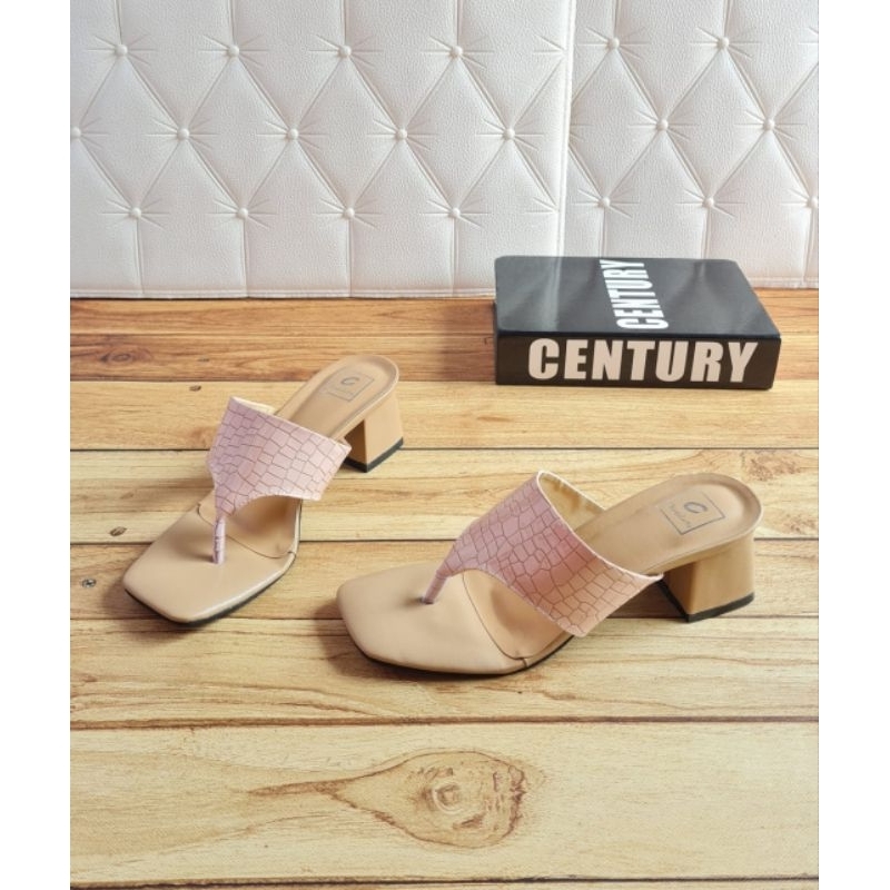 ABBUSHOES Aj 40 sendal wanita hak tahu uler dian 5cm