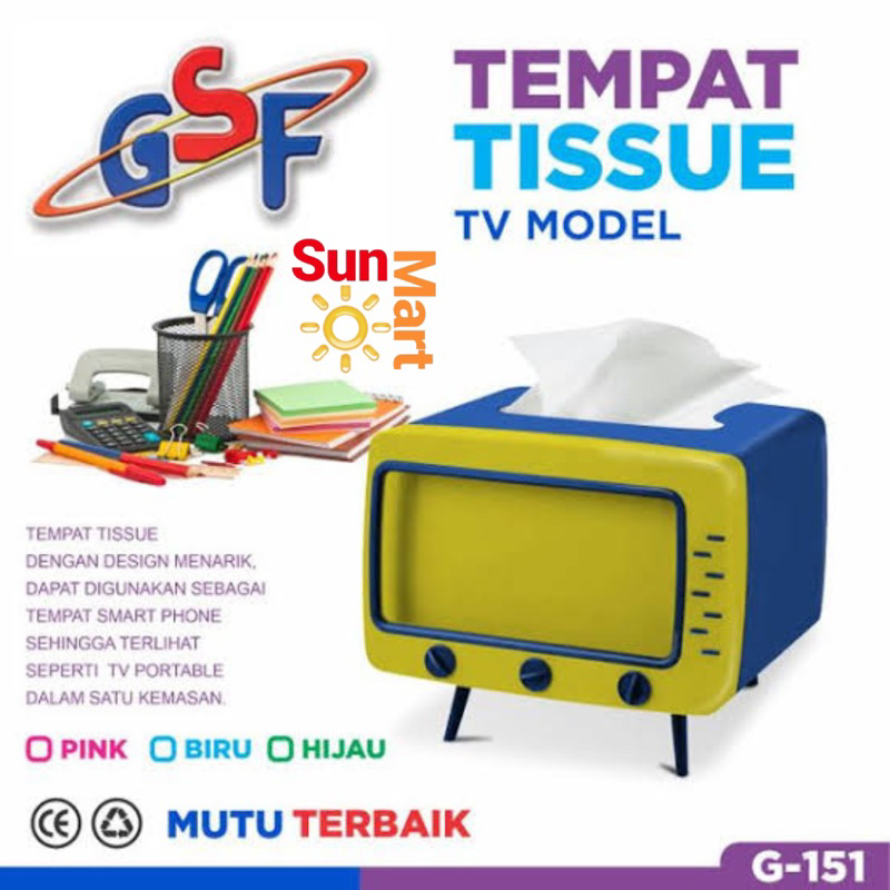 TEMPAT TISU MODEL TV GSF G-151 / TEMPAT TISU GSF G 151 / TEMPAT TISSUE TV MODEL GSF / KOTAK TISSUE BOX ORGANIZER BENTUK TV