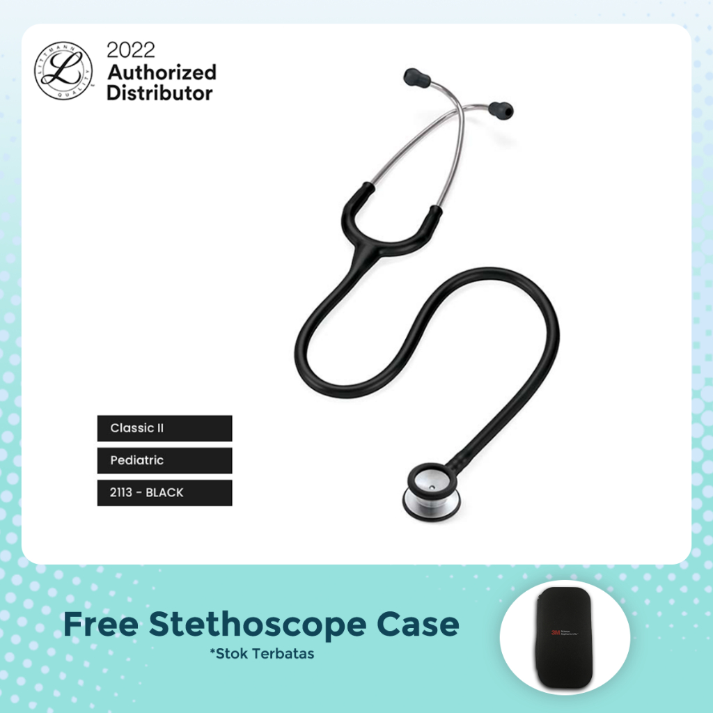 3M Littmann Classic II Stethoscope / Stetoskop Pediatric Anak - BLACK - 2113