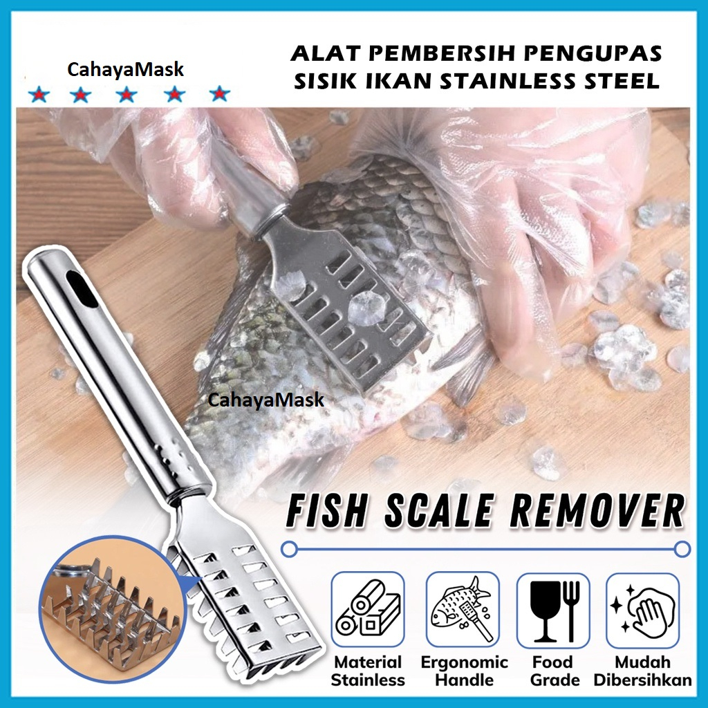 Alat Pembersih Sisik Ikan Stainless Steel /Pengupas Sisik Ikan/Kerokan Sisik Ikan