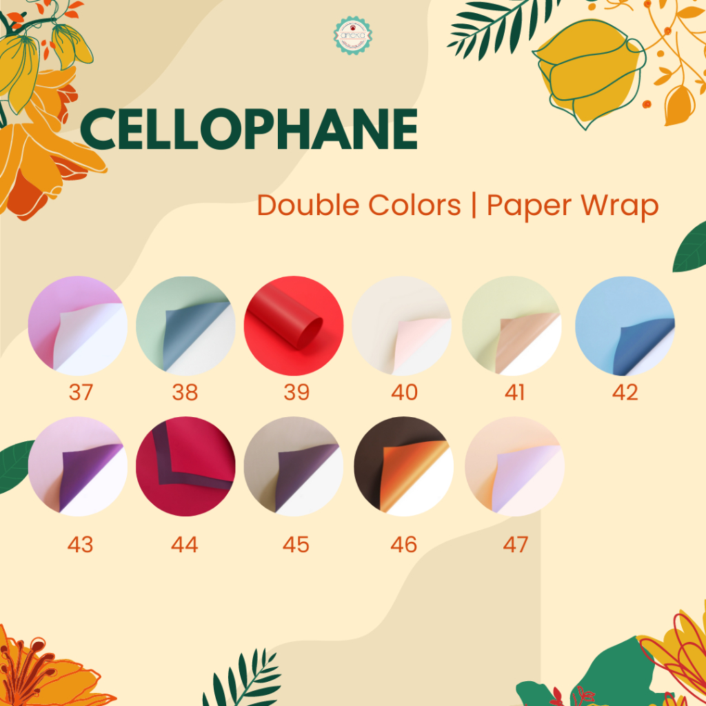 AnekaBenang - [ Lembaran ] Kertas Cellophane Buket Bunga [ Double Colors ] Flower Wrapping Paper Celophane