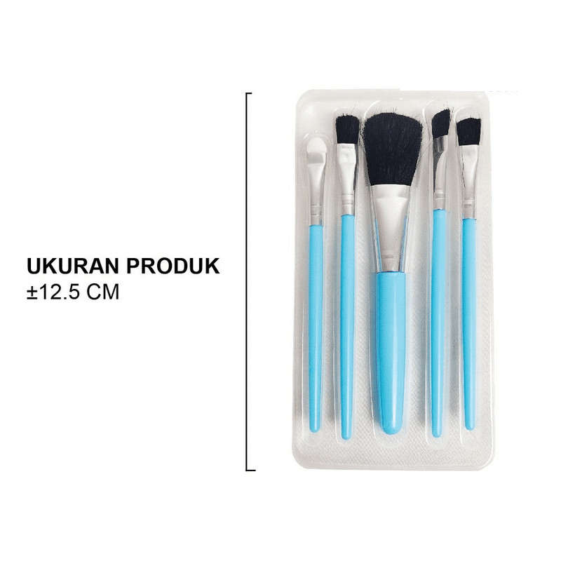 LS Kuas Make Up 5 IN 1 Mini Travel Kuas Make Up Brush Eye Shadow Mini