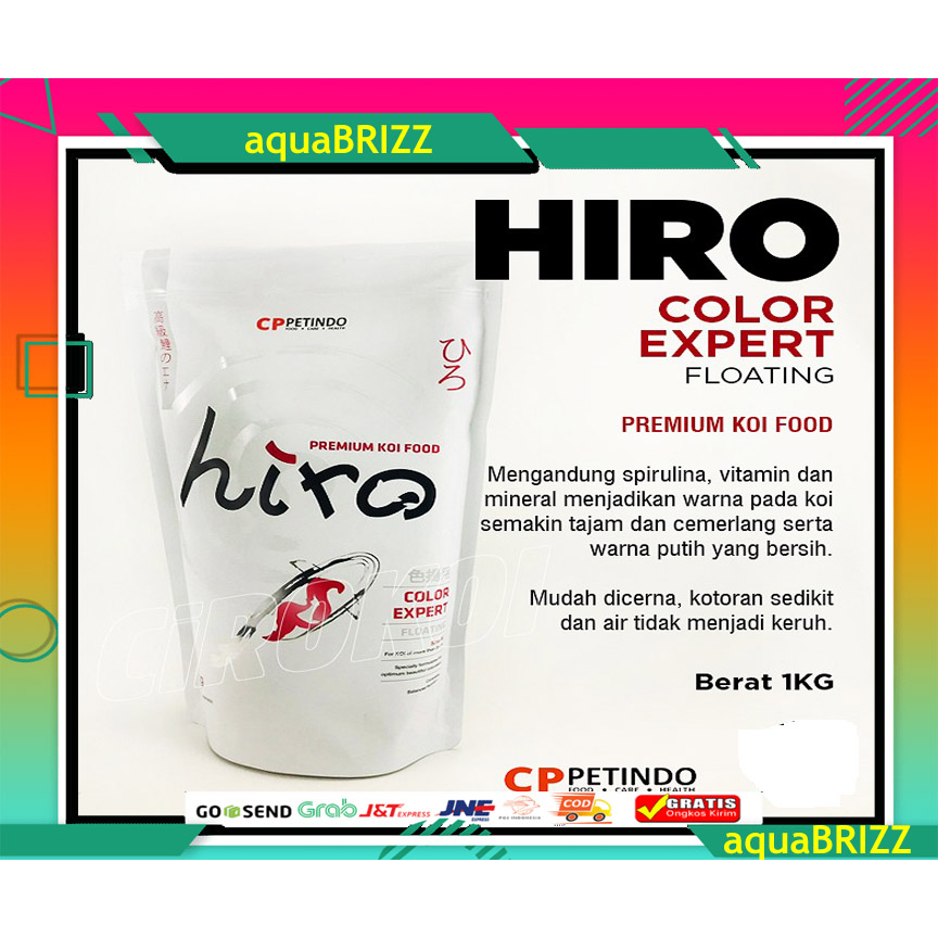 Makanan pelet pakan ikan koi HIRO COLOUR EXPERT &amp; HIGH GROWTH FRESHPACK 1 KG premium koi fish food