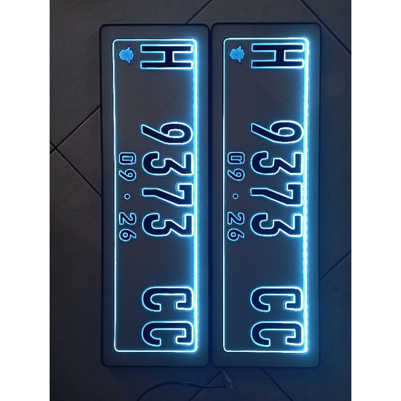 plat nomor mobil akrilik lampu 1 warna