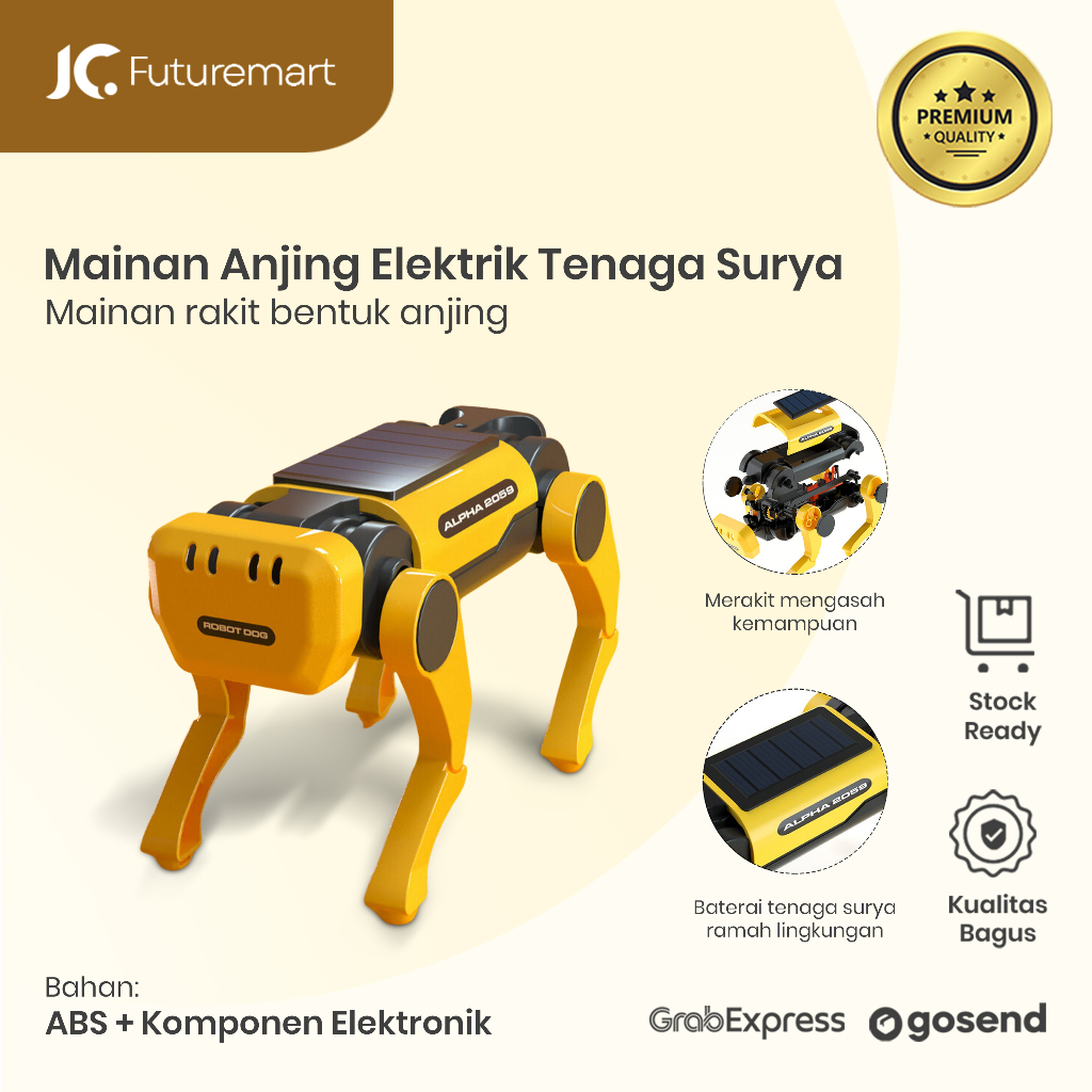 MAINAN ROBOT DOG ANJING PUPPY SOLAR ENERGY BATTERY FREE ALPHA 2059