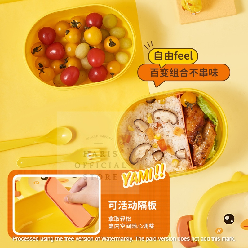 LUNCH BOX / KOTAK MAKAN ANAK / TEMPAT MAKAN ANAK SMILE 1000ML KARAKTER LUCU