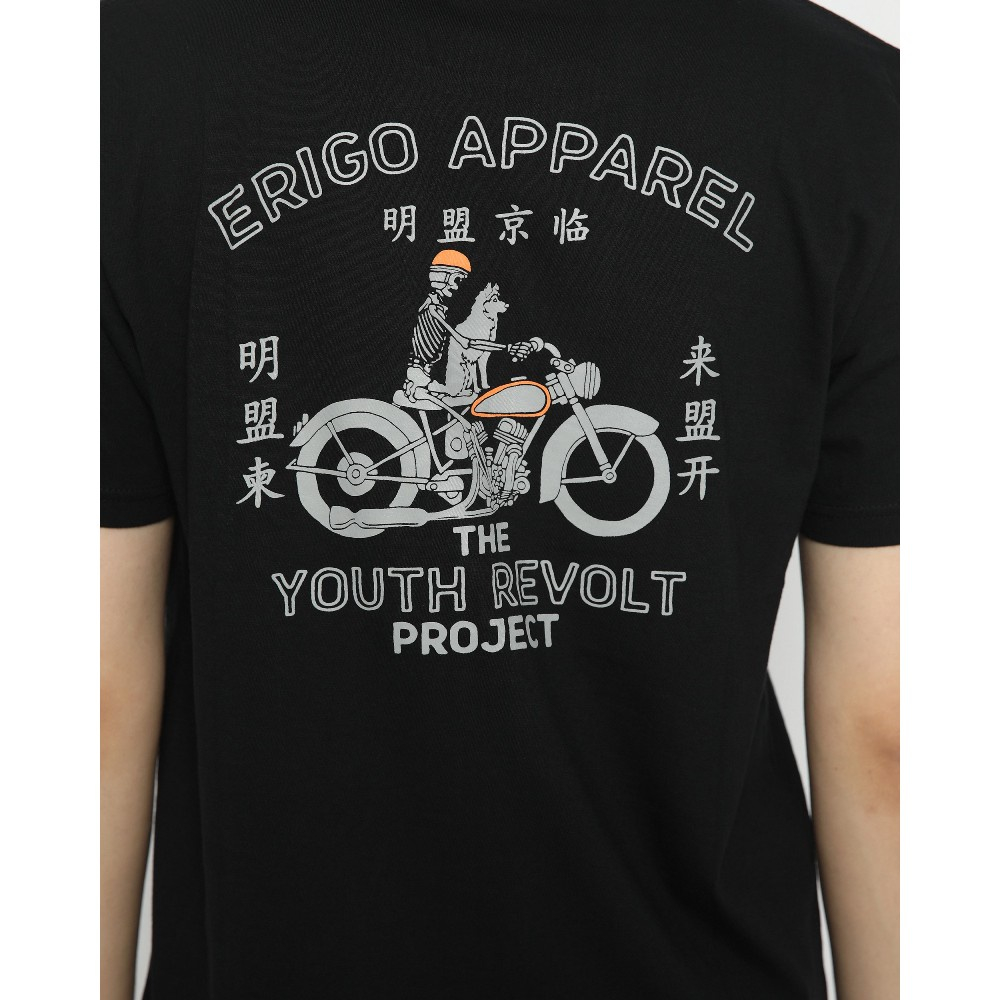 Erigo T-Shirt Japan Fun Ride Black Unisex Kaos Distro Erigo Full Tag  Kaos Surfing Kaos Pria/Wanita