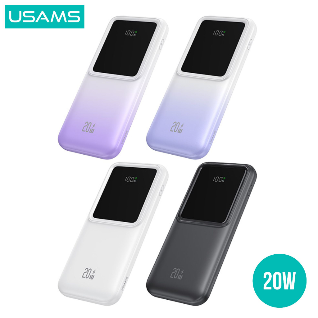 USAMS X-Chel Powerbank With Cables 10000mAh PD20W+QC3.0 Fast Charging