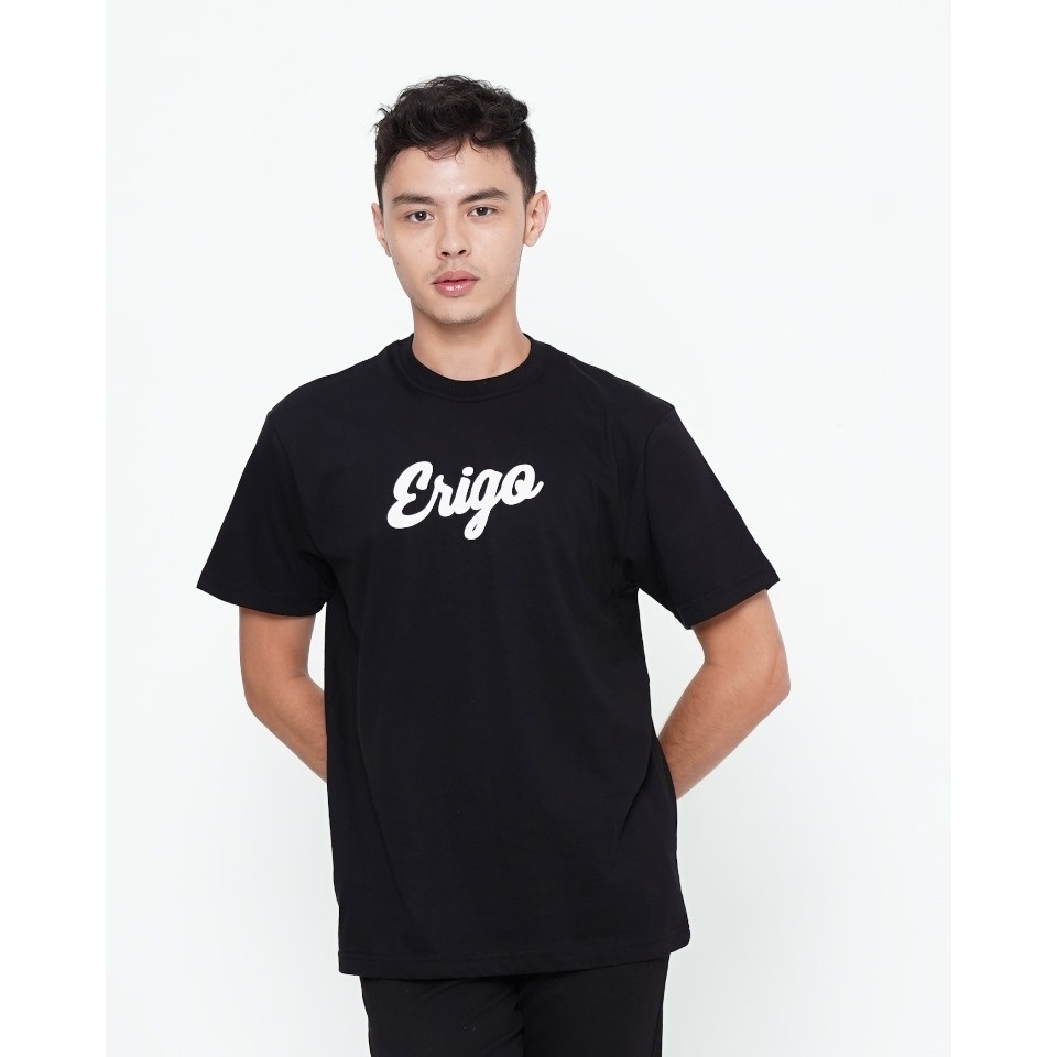 Kaos Erigo T-Shirt Basic Black White Unisex Kaos Pria Wanita Distro Full Tag Kaos Surfing Tshirt Simpel