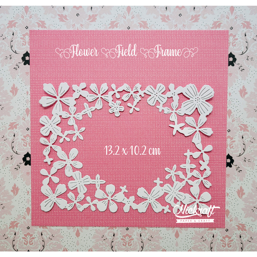 

FLOWER FIELD FRAME - Hiasan Scrapbook Jurnal Die Cut Journaling Bujo