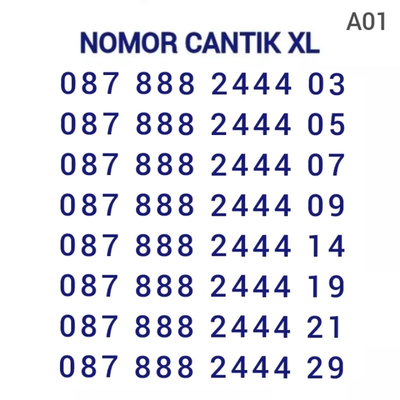 NOMOR CANTIK XL KARTU PERDANA 78