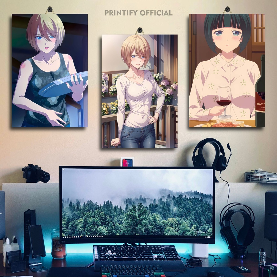 Dekorasi Kamar Pria Megami No Kafeterasu Ami Tsuruga 20X30 / Hiasan Dinding Aesthetic The Cafe Terra