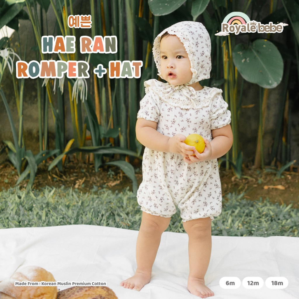 Royale Bebe Hae Ran Romper + Hat / Romper Bayi