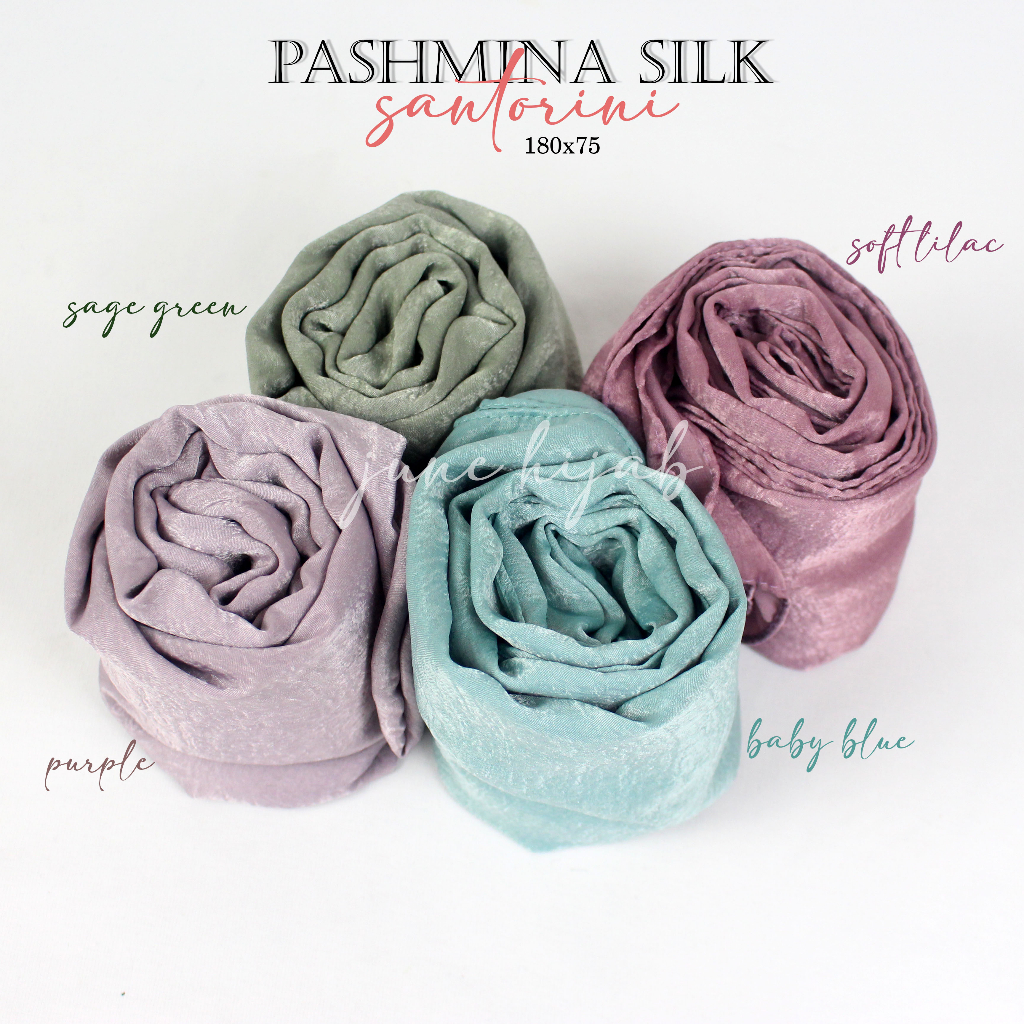 JUNE - Pashmina Santorini Shimmer  | Pashmina Santorini Silk | Hijab Santorini Premium